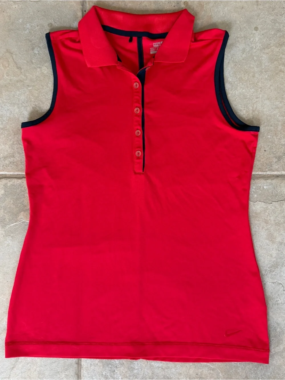 Nike Golf Women’s Dri-FIT Tour Performance Red Sleeveless Polo Shirt Size Small